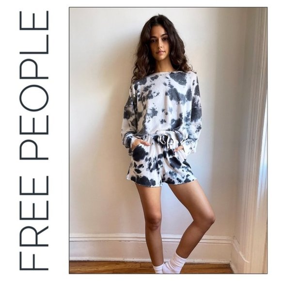 NEW FREE PEOPLE Kelly Washed Tie Dye Set S /Small - Picture 1 of 4